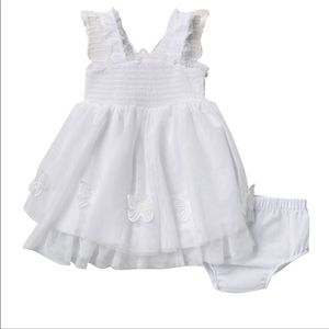 Nicole Miller- White Butterfly Dress size 6-9 months